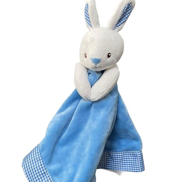 Prestige Baby Lovey Bunny Rabbit Security Blanket Plush Gingham Shower Gift 10" - Picture 8 of 14
